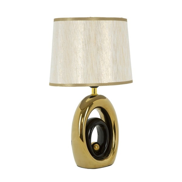 Бяла настолна лампа със златен Glam Овален дизайн - Mauro Ferretti