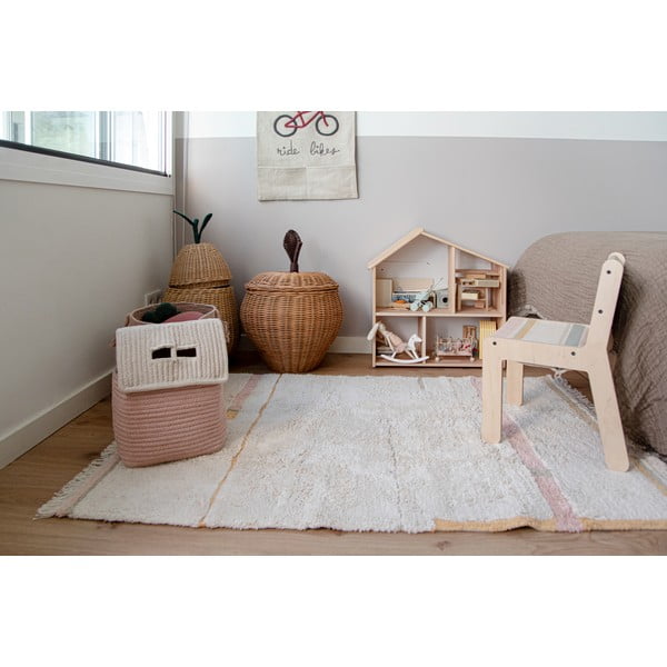 Розов и кремав ръчно изработен памучен килим подходящ за пране 90x130 cm Lanes Vintage Nude – Lorena Canals-image-1