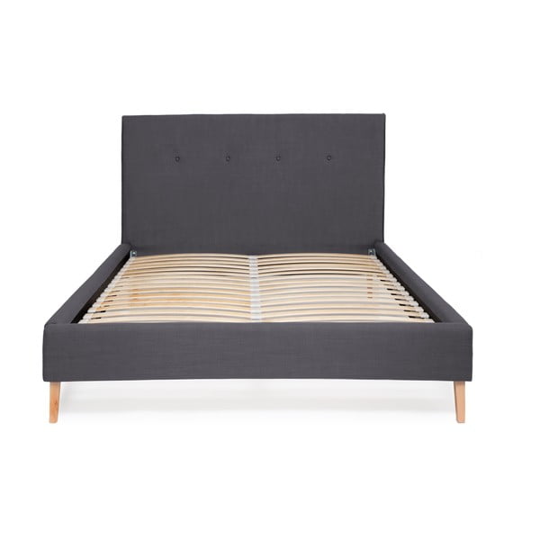 Tmavě morá postel Vivonita Kent Linen, 200 x 160 cm