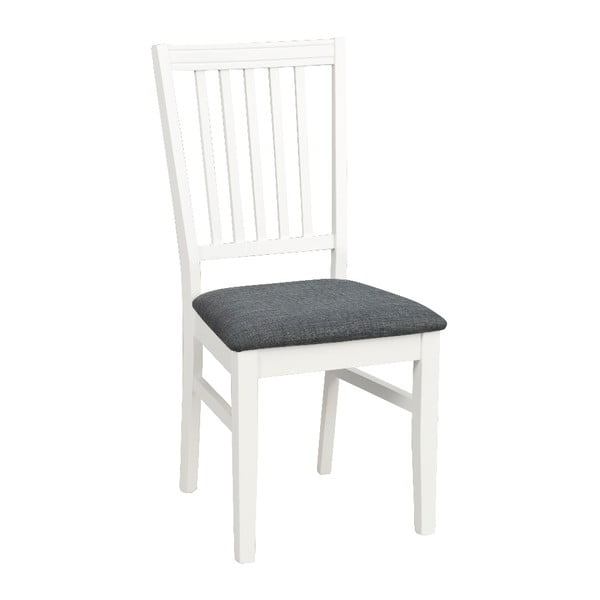 Бял трапезен стол от каучуково дърво със сива възглавница за седалката Wittaskar Wittskär - Rowico