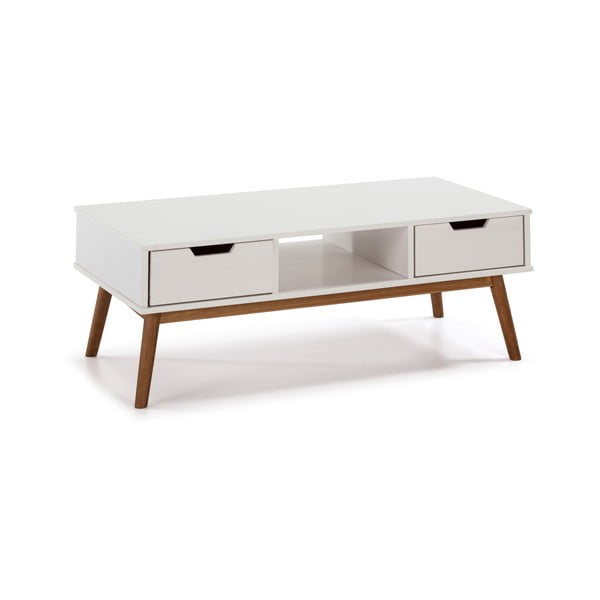 Бяла масичка за кафе, изработена от масивна борова дървесина Baku - Marckeric-image-2