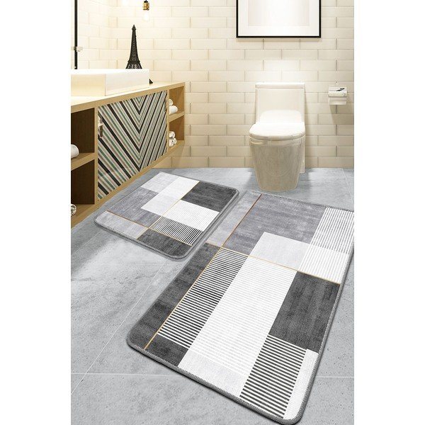 Сиви килими за баня в комплект 2 бр. 60x100 cm Pendor – Foutastic-image-1
