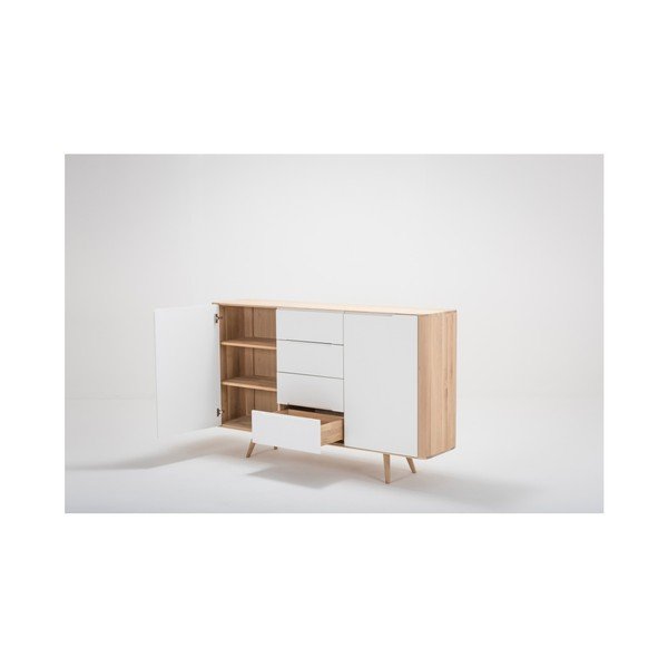 Дъбов скрин Две, 180 x 110 cm Ena - Gazzda-image-1