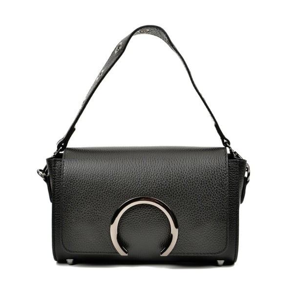 Черна кожена чанта Cresmo - Carla Ferreri