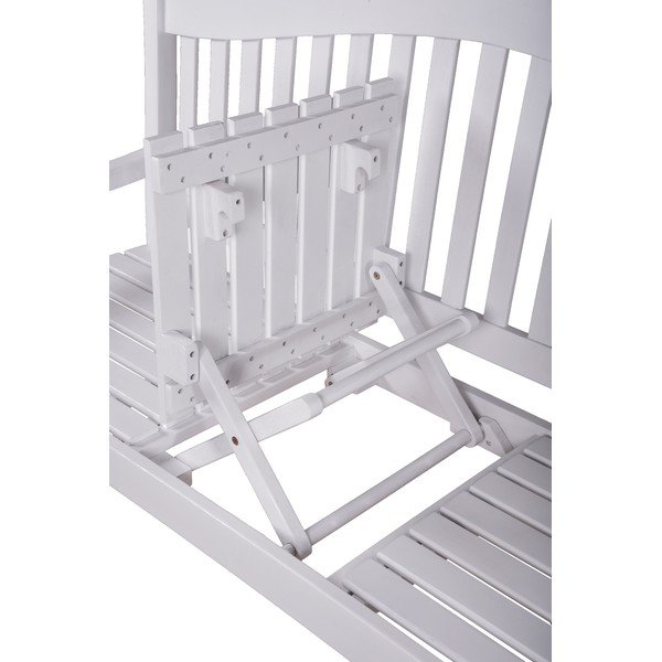 Бяла градинска пейка от масивно дърво Singapore – Garden Pleasure-image-4