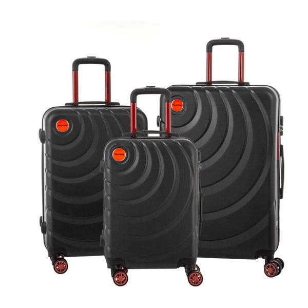 Комплект от 3 черни куфара за пътуване Manhattan - Murano