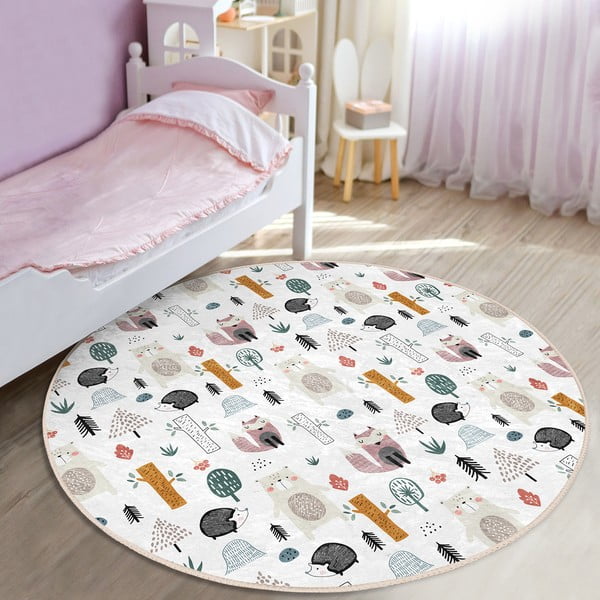 Бял детски килим ø 100 cm Comfort - Mila Home-image-2