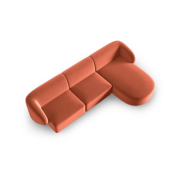 Розов кадифен ъглов диван (десен ъгъл) Paolo – Milo Casa-image-2