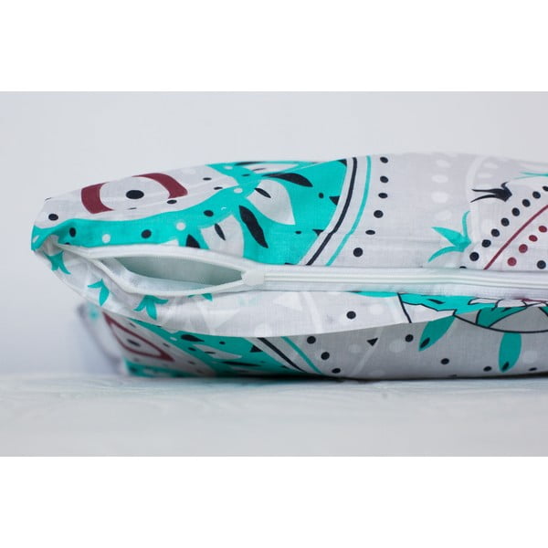 Памучно спално бельо с тюркоазен декор Cotton House Mandala, 140 x 200 cm-image-2