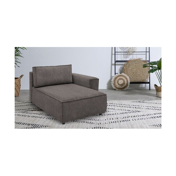 Светлокафяв модул за диван от велур, десен ъгъл Nihad модул - Bobochic Paris-image-1