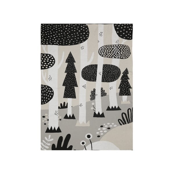 Детска памучна покривка за легло в черно и сиво , 100 x 150 cm Magic Forest - Södahl