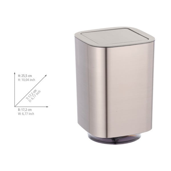 Пластмасова кофа за боклук в блестящо сребристо 5,5 л Auron - Wenko-image-2