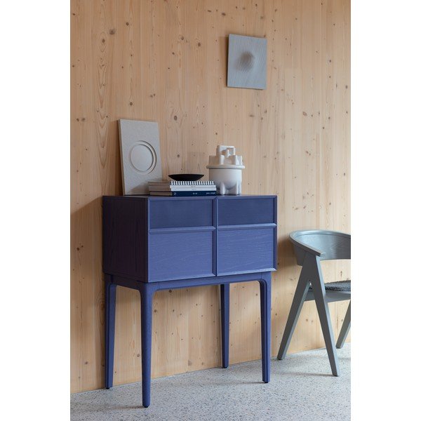 Син скрин от декор от дъб  80x100x45 cm June – Zuiver-image-1