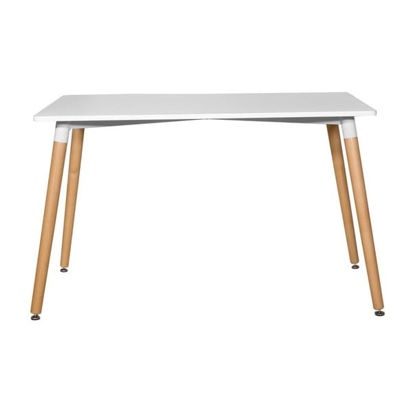 Бяла маса за хранене с крака от букова дървесина Diamond, 120 x 80 cm - Unknown
