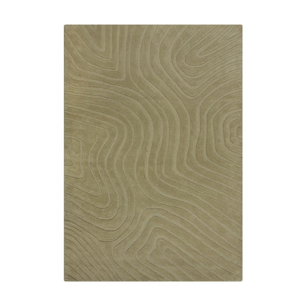 Ръчно изработен вълнен килим в цвят каки 120x170 cm Mesmerise Sage – Flair Rugs