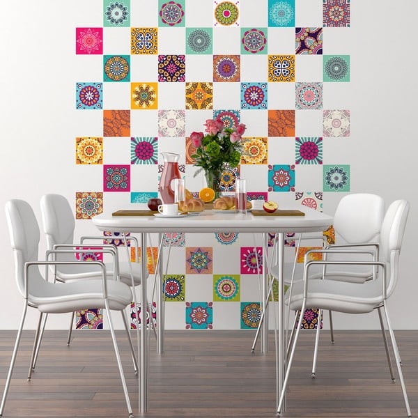 Комплект от 60 стикера за стена Tiles Vintage, 10 x 10 cm - Ambiance-image-1