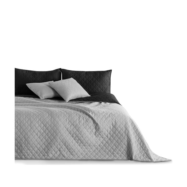 Черна и сива двустранна покривка за легло от микрофибър, 240 x 260 cm Axel - DecoKing