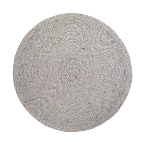 Сив ръчно изработен килим от вълна и памук, ø 110 cm Neethu - Nattiot