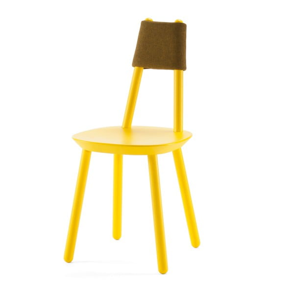 Жълт стол от масивна дървесина Naïve - EMKO