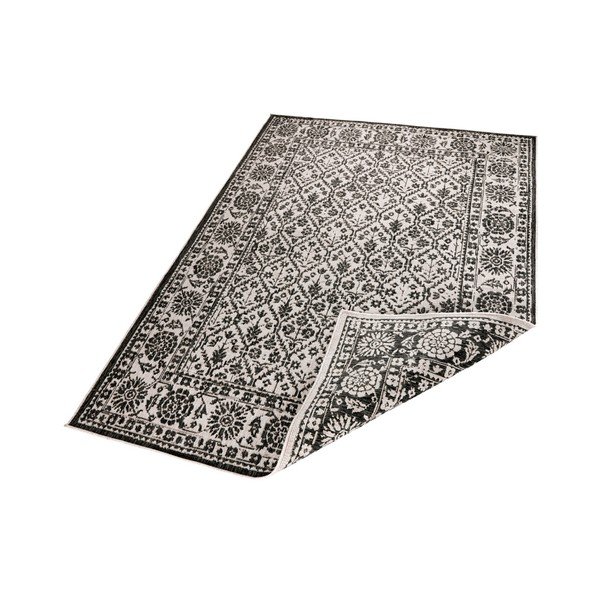 Černo-bílý vzorovaný oboustranný koberec Bougari Curacao, 120 x 170 cm-image-2