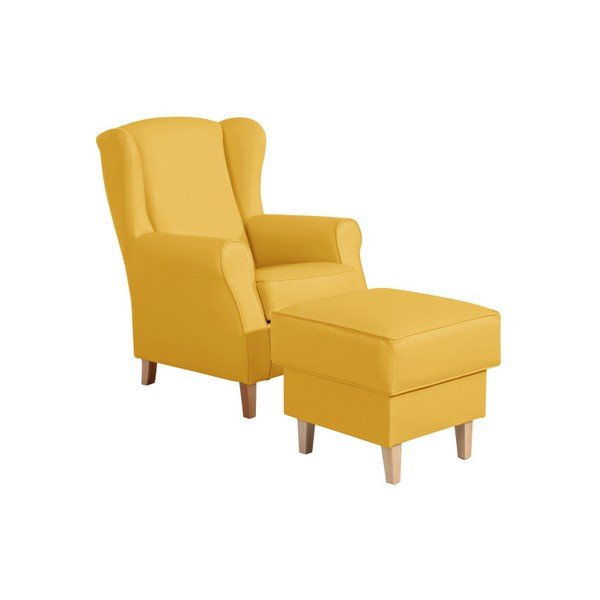 Žlutá podnožka z imitace kůže Max Winzer Lorris Corn-image-1