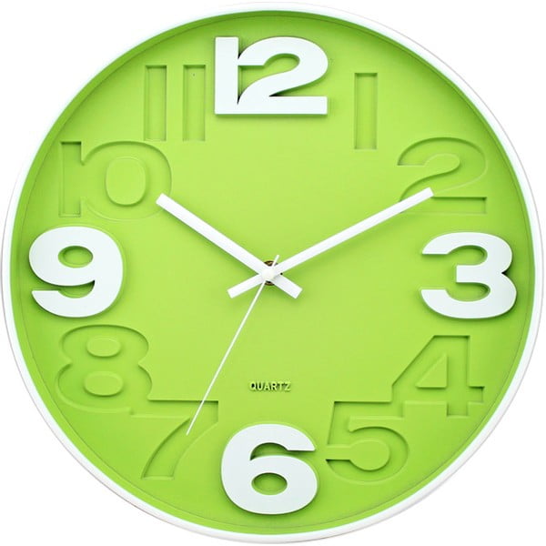 Зелен стенен часовник Мат, ø 30 cm - Postershop