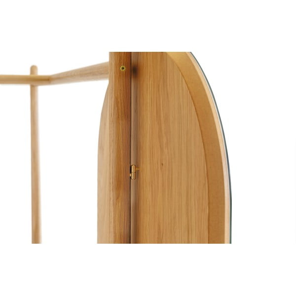 Стена в преддверието от дъбово дърво с огледало Tripod - Woodman-image-4