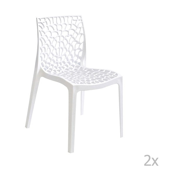 Комплект от 2 бели трапезни стола Lilly - Evergreen House