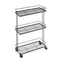 Матово черен стоманен подвижен стелаж 38x62x16 cm Lava – Metaltex