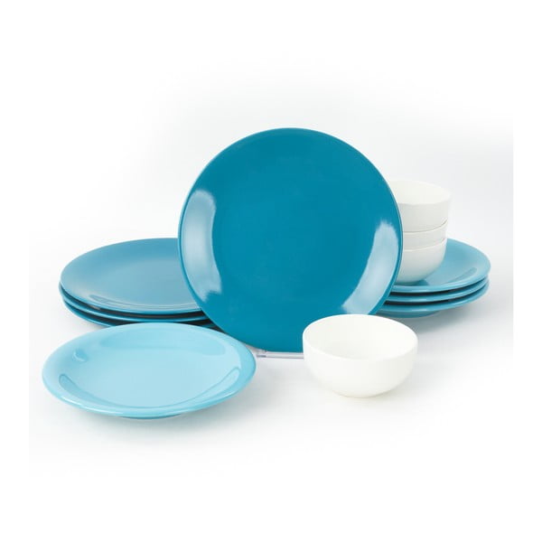Комплект сини керамични съдове от 12 части Degrade - My Ceramic