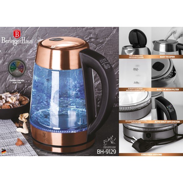 Електрическа кана 1,7 л Rosegold Metallic Line - BerlingerHaus-image-4