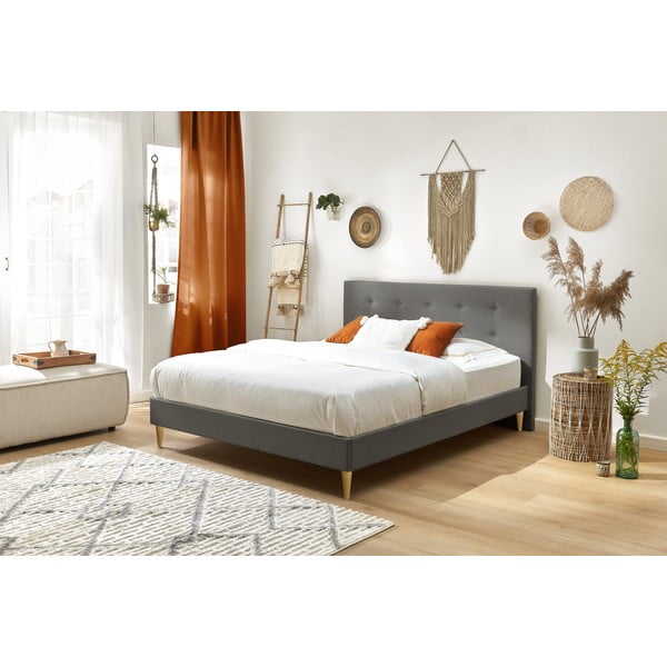 Антрацит тапицирано двойно легло с решетка 180x200 cm Rory - Bobochic Paris-image-3