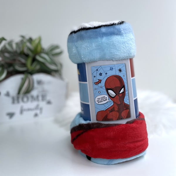 Червено и синьо детско одеяло от микроплюш 100x150 cm Spiderman - Jerry Fabrics-image-1