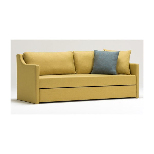 Жълт триместен разтегателен диван Doty - Balcab Home