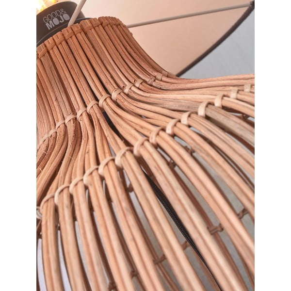 Настолна лампа с текстилен абажур в бяло и естествен цвят (височина 60 см) Kalahari - Good&Mojo-image-3