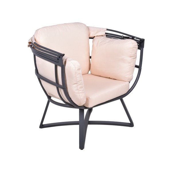 Бежово метално градинско кресло Delos – Garden Pleasure-image-1