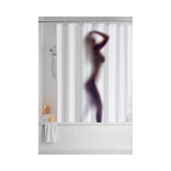Бяла завеса за душ с покритие против мухъл Silouette , 180 x 200 cm - Wenko-image-2