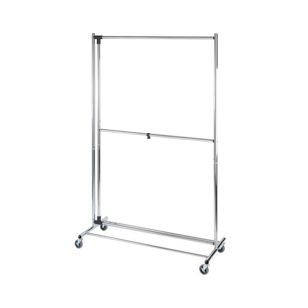 Сив метален телескопичен подвижен стелаж за дрехи Profissimo - Wenko-image-3