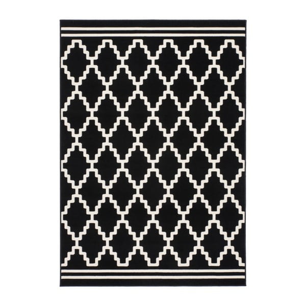 Černobílý koberec Kayoom Sentosa Lommel, 80 x 300 cm