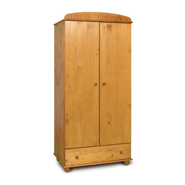 Dvoudveřová šatní skříň z borovicového dřeva Faktum Tomi