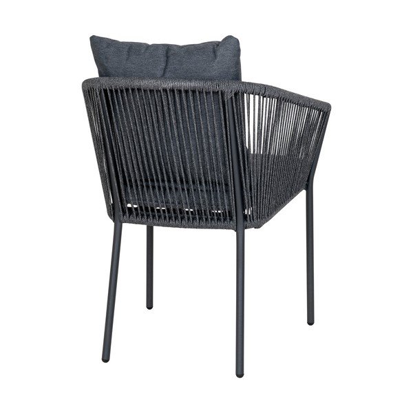 Тъмносив градински стол метален/подплатен Salerno – House Nordic-image-4