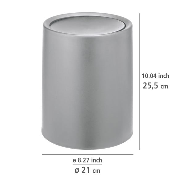 Сиво пластмасово кошче за боклук 6 l Atri – Wenko-image-3