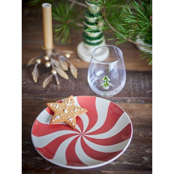 Червена глинена чиния с коледен мотив ø 23 cm Yule – Bloomingville-image-1