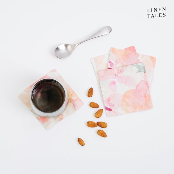 Розови подложки от плат в комплект от 4  броя - Linen Tales