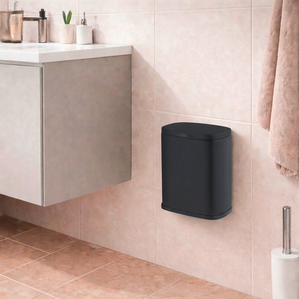 Черно стенно стоманено кошче за боклук 3 l Sare – Wenko-image-1