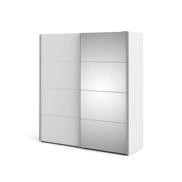 Бял гардероб с огледало и плъзгащи се врати 182x202 cm Verona - Tvilum-image-4
