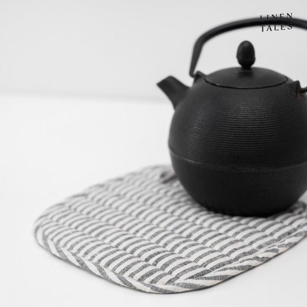 Ленена ръкавица за фурна Thin Black Stripes – Linen Tales-image-1