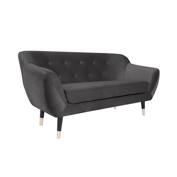 Сив диван с черни крачета Mazzini Sofas Amelie, 158 cm-image-2