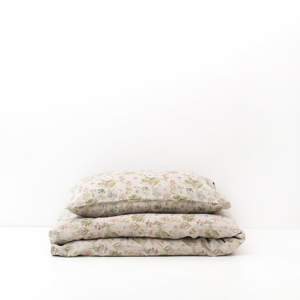 Детско бежово ленено платно Ботаника, 70 x 100 cm - Linen Tales-image-4