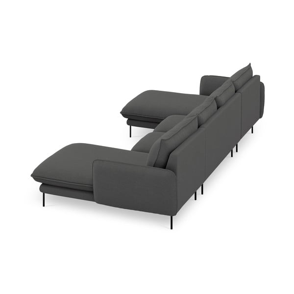 Тъмносив U-образен диван Vienna - Cosmopolitan Design-image-4